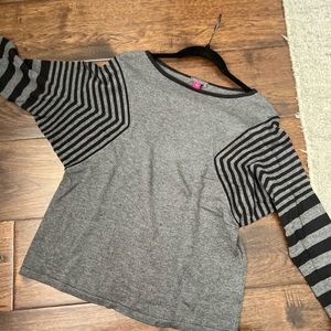 Vince Camuto Striped Sleeved Sweater